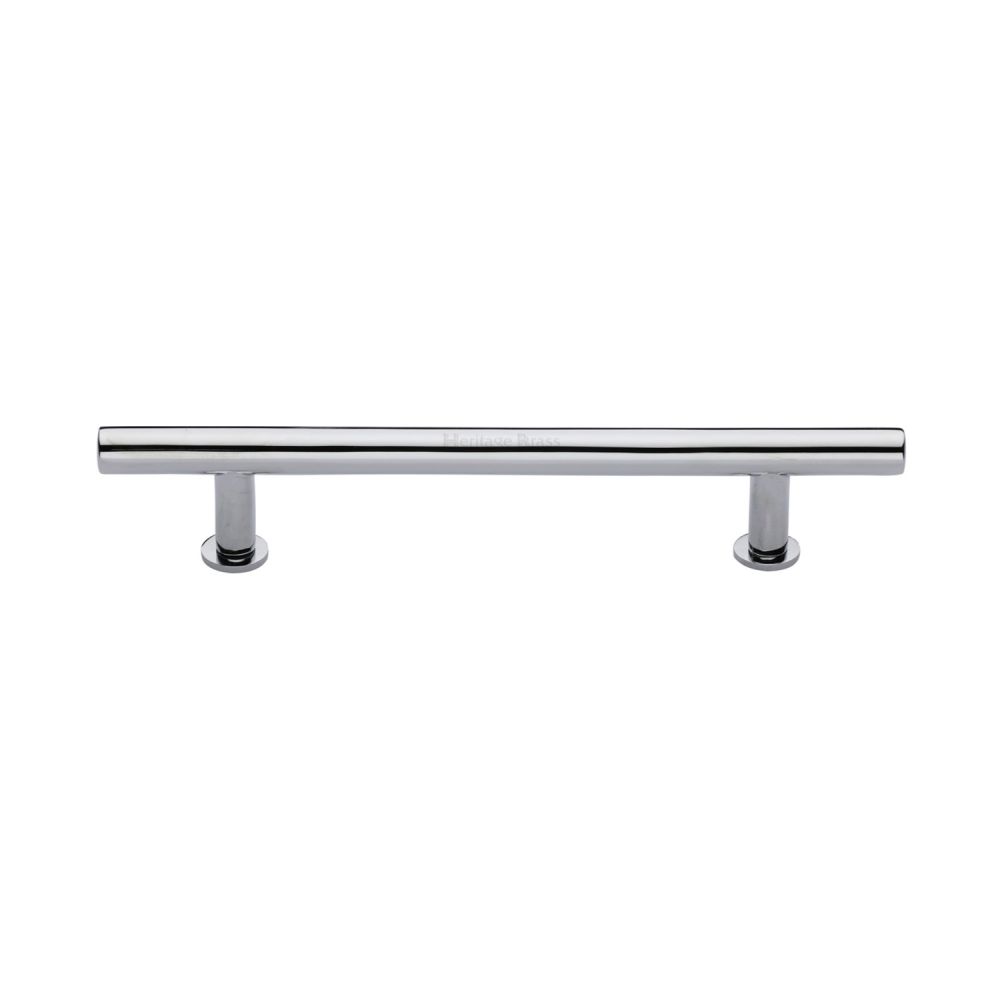 High quality image of Heritage Brass - Cabinet Pull T-Bar Design with 16mm Rose 160mm CTC Polished Chrome | Sku. c0362-160-pc | Trade Door Handles, Kendal.