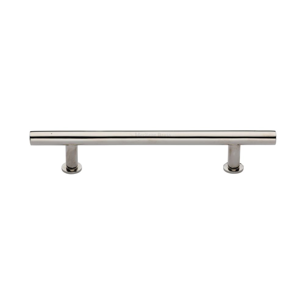 High quality image of Heritage Brass - Cabinet Pull T-Bar Design with 16mm Rose 160mm CTC Polished Nickel | Sku. c0362-160-pnf | Trade Door Handles, Kendal.