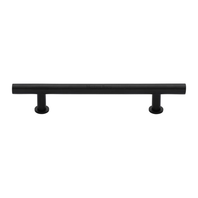 High quality image of Heritage Brass - Cabinet Pull T-Bar Design with 16mm Rose 203mm CTC Matt Black F | Sku. c0362-203-bkmt | Trade Door Handles, Kendal.
