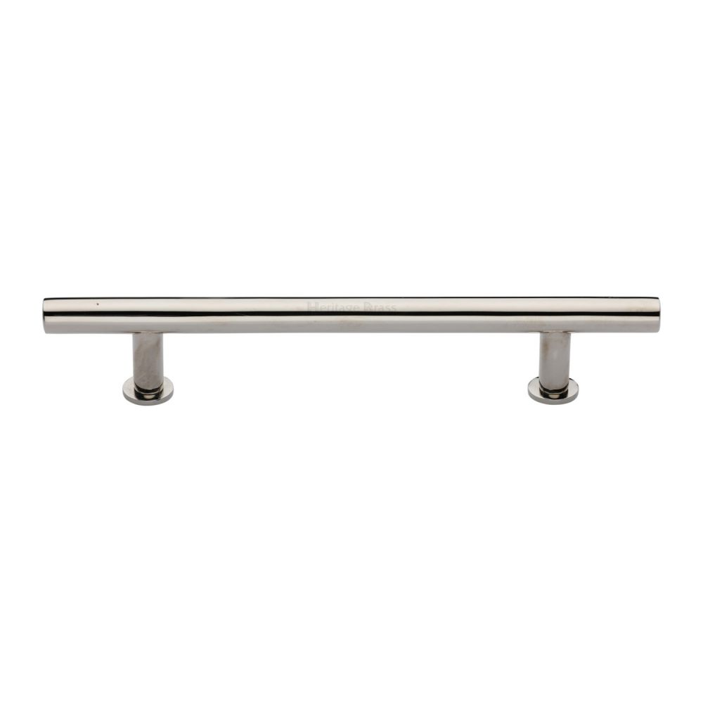 High quality image of Heritage Brass - Cabinet Pull T-Bar Design with 16mm Rose 203mm CTC Polished Nickel | Sku. c0362-203-pnf | Trade Door Handles, Kendal.