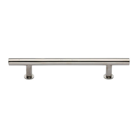 High quality image of Heritage Brass - Cabinet Pull T-Bar Design with 16mm Rose 203mm CTC Polished Nickel | Sku. c0362-203-pnf | Trade Door Handles, Kendal.