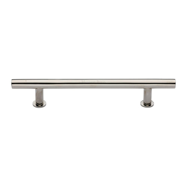 High quality image of Heritage Brass - Cabinet Pull T-Bar Design with 16mm Rose 203mm CTC Polished Nickel | Sku. c0362-203-pnf | Trade Door Handles, Kendal.