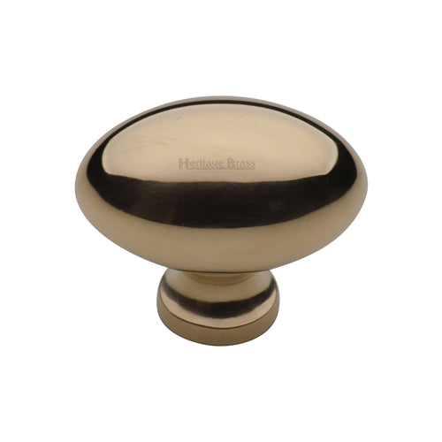 Heritage Brass Cabinet Knob Victorian Oval Design 38mm Unlacquered Brass Finish - M.Marcus code C114 38-ULB