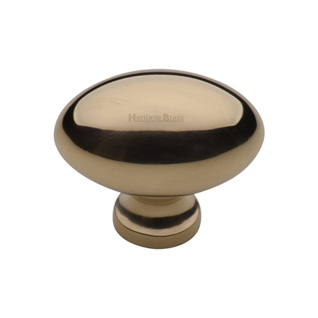 Heritage Brass Cabinet Knob Victorian Oval Design 38mm Unlacquered Brass Finish - M.Marcus code C114 38-ULB
