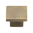 High quality image of Heritage Brass - Cabinet Knob Classic Square Design 40mm Antique Brass Finish | Sku. c1254-40-at | Trade Door Handles, Kendal.