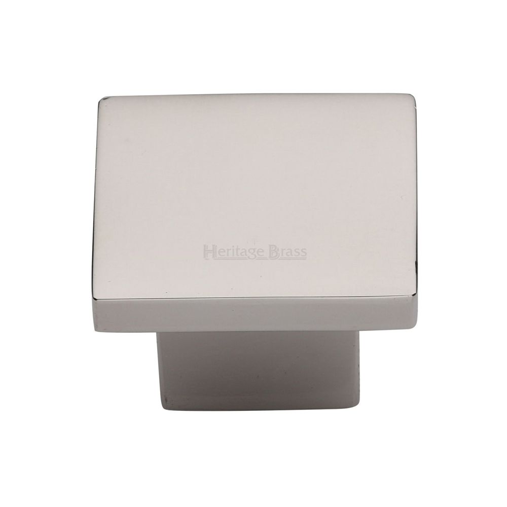 High quality image of Heritage Brass - Cabinet Knob Classic Square Design 40mm Polished Nickel Finish | Sku. c1254-40-pnf | Trade Door Handles, Kendal.