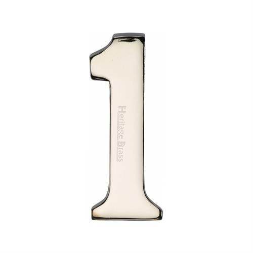 Heritage Brass Numeral 1 Self Adhesive 51mm (2") Polished Nickel Finish