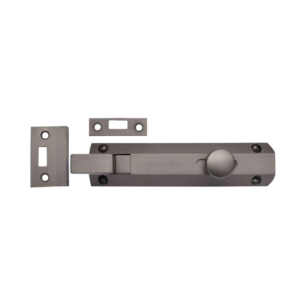 High quality image of Heritage Brass - Door Bolt Necked Flat 6" Matt Bronze Finish | Sku. c1694-6-mb | Trade Door Handles, Kendal.