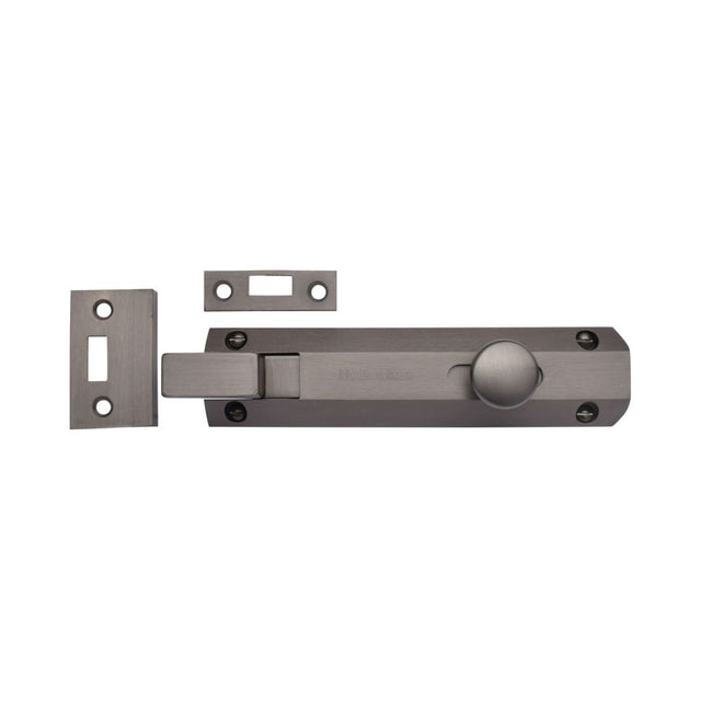 High quality image of Heritage Brass - Door Bolt Necked Flat 6" Matt Bronze Finish | Sku. c1694-6-mb | Trade Door Handles, Kendal.