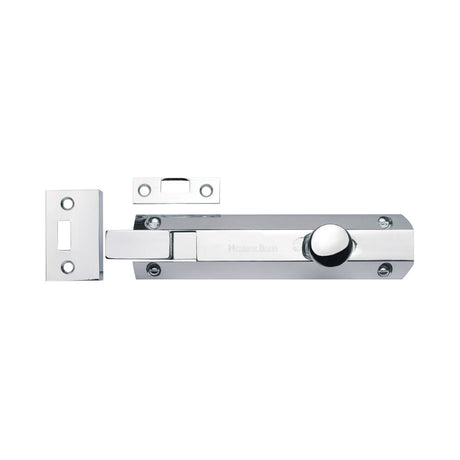 High quality image of Heritage Brass - Door Bolt Necked Flat 6" Polished Chrome Finish | Sku. c1694-6-pc | Trade Door Handles, Kendal.