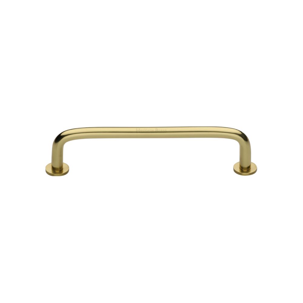 High quality image of Heritage Brass - Cabinet Pull Wire Design with 16mm Rose 96mm CTC Polished Brass Fin | Sku. c2156-96-pb | Trade Door Handles, Kendal.