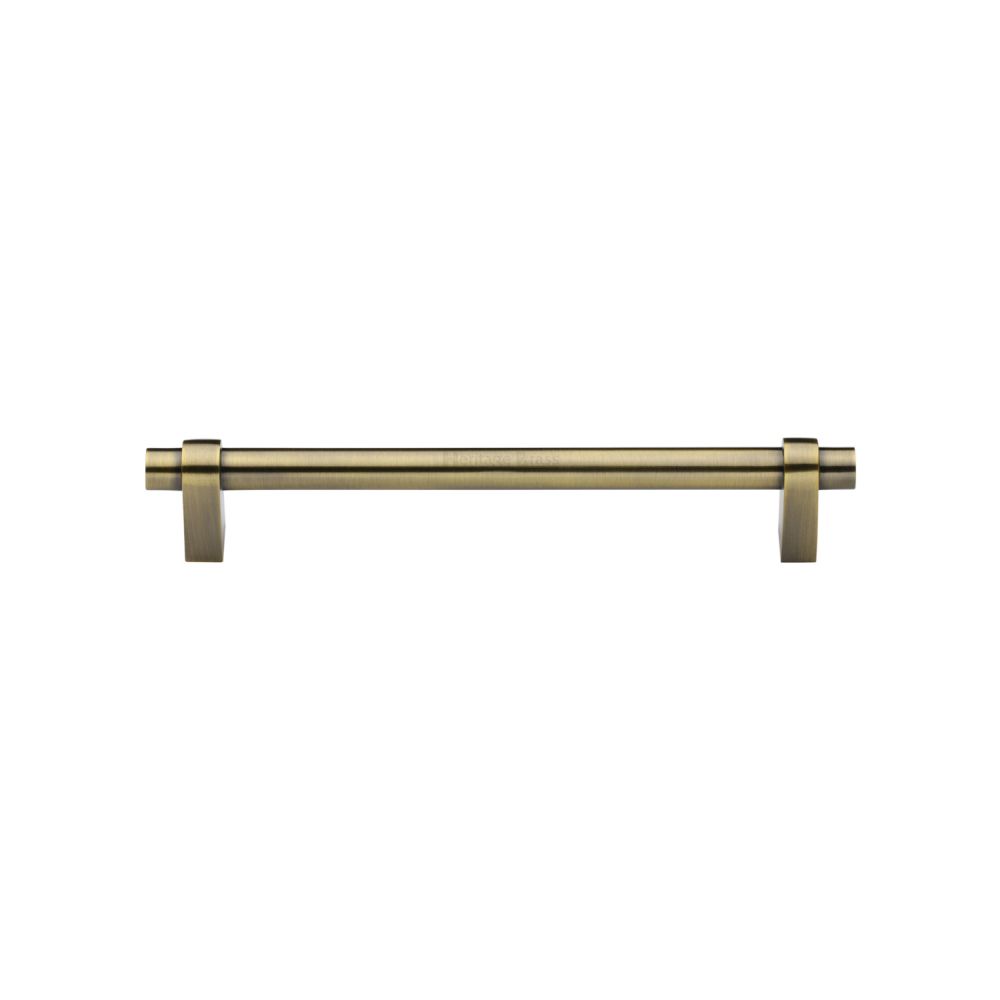 High quality image of Heritage Brass - Cabinet Pull Industrial Design 128mm CTC Antique Brass Finish | Sku. c2480-128-at | Trade Door Handles, Kendal.