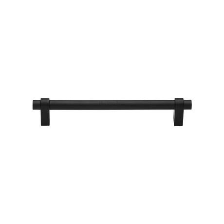 High quality image of Heritage Brass - Cabinet Pull Industrial Design 128mm CTC Matt Black Finish | Sku. c2480-128-bkmt | Trade Door Handles, Kendal.