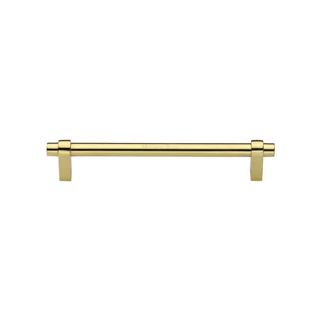 High quality image of Heritage Brass - Cabinet Pull Industrial Design 128mm CTC Polished Brass Finish | Sku. c2480-128-pb | Trade Door Handles, Kendal.