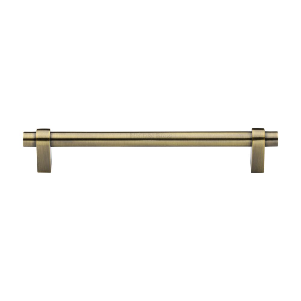 High quality image of Heritage Brass - Cabinet Pull Industrial Design 192mm CTC Antique Brass Finish | Sku. c2480-192-at | Trade Door Handles, Kendal.