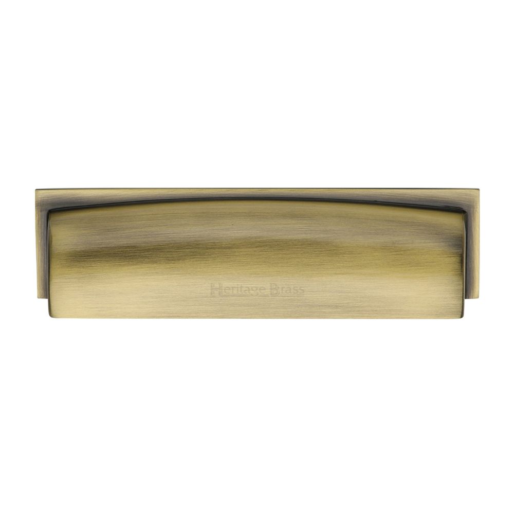 High quality image of Heritage Brass - Drawer Cup Pull Shropshire Design 152mm CTC Antique Brass Finish | Sku. c2765-152-at | Trade Door Handles, Kendal.