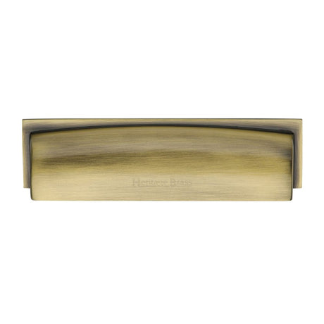High quality image of Heritage Brass - Drawer Cup Pull Shropshire Design 152mm CTC Antique Brass Finish | Sku. c2765-152-at | Trade Door Handles, Kendal.