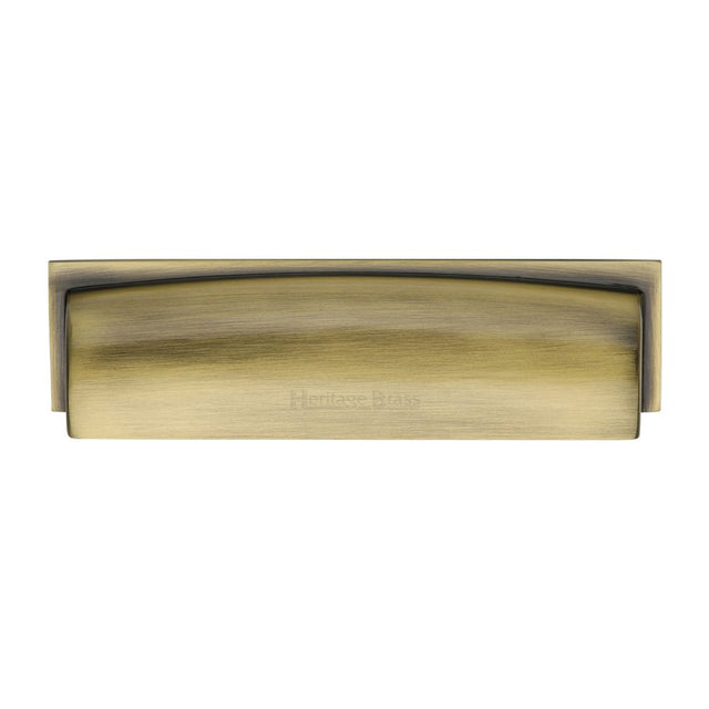 High quality image of Heritage Brass - Drawer Cup Pull Shropshire Design 152mm CTC Antique Brass Finish | Sku. c2765-152-at | Trade Door Handles, Kendal.