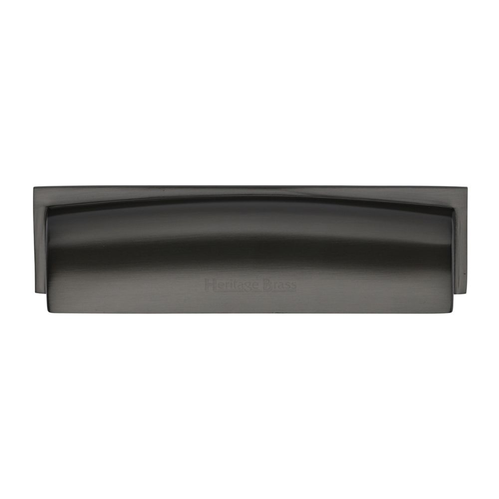 High quality image of Heritage Brass - Drawer Cup Pull Shropshire Design 152mm CTC Matt Bronze Finish | Sku. c2765-152-mb | Trade Door Handles, Kendal.