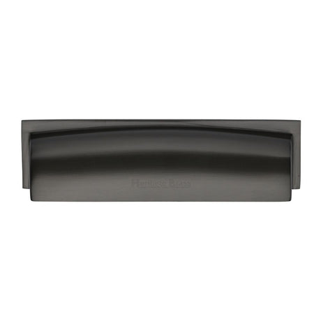 High quality image of Heritage Brass - Drawer Cup Pull Shropshire Design 152mm CTC Matt Bronze Finish | Sku. c2765-152-mb | Trade Door Handles, Kendal.