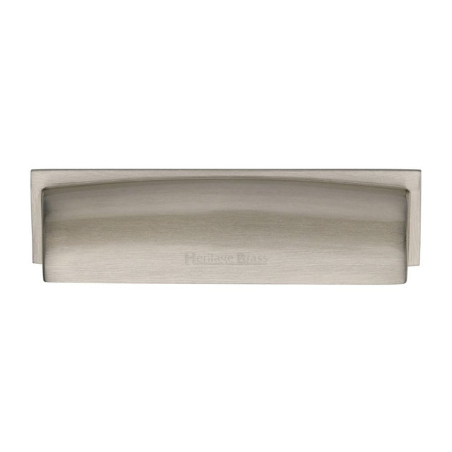 High quality image of Heritage Brass - Drawer Cup Pull Shropshire Design 152mm CTC Satin Nickel Finish | Sku. c2765-152-sn | Trade Door Handles, Kendal.