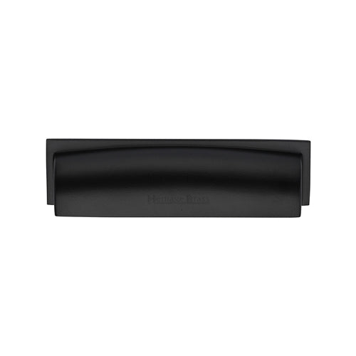 Heritage Brass Drawer Pull Shropshire Design 76/96mm CTC Matt Black Finish