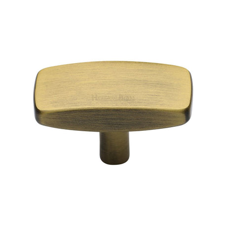 High quality image of Heritage Brass - Cabinet Knob Rectangular Design 41mm Antique Brass Finish | Sku. c3384-41-at | Trade Door Handles, Kendal.