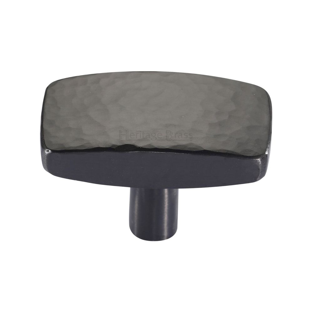High quality image of Heritage Brass - Cabinet Knob Rectangular Hammered Design 47mm Matt Bronze Finis | Sku. c3386-47-mb | Trade Door Handles, Kendal.