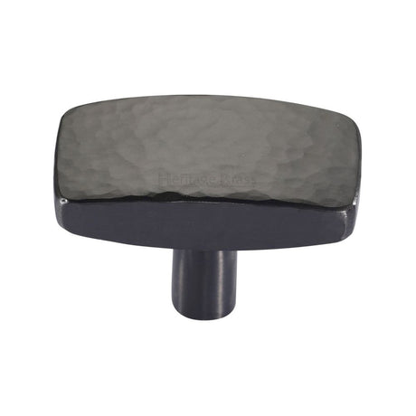 High quality image of Heritage Brass - Cabinet Knob Rectangular Hammered Design 47mm Matt Bronze Finis | Sku. c3386-47-mb | Trade Door Handles, Kendal.