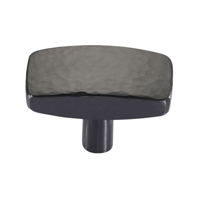 High quality image of Heritage Brass - Cabinet Knob Rectangular Hammered Design 47mm Matt Bronze Finis | Sku. c3386-47-mb | Trade Door Handles, Kendal.