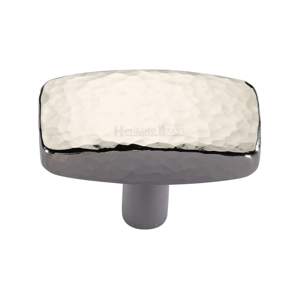 High quality image of Heritage Brass - Cabinet Knob Rectangular Hammered Design 47mm Polished Nickel Finis | Sku. c3386-47-pnf | Trade Door Handles, Kendal.
