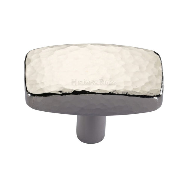 High quality image of Heritage Brass - Cabinet Knob Rectangular Hammered Design 47mm Polished Nickel Finis | Sku. c3386-47-pnf | Trade Door Handles, Kendal.