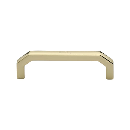 Heritage Brass Cabinet Pull Hex Angular Design 101mm CTC Polished Brass Finish