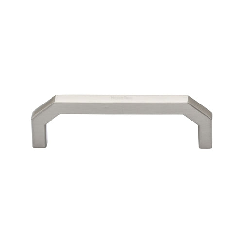 Heritage Brass Cabinet Pull Hex Angular Design 101mm CTC Satin Nickel Finish