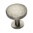 High quality image of Heritage Brass - Cabinet Knob Round Hammered Design with Rose 38mm Satin Nickel F | Sku. c3876-38-sn | Trade Door Handles, Kendal.
