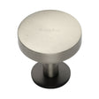 High quality image of Heritage Brass - Cabinet Knob Domed Disc Design with Rose 38mm Matt Bronze/Satin | Sku. c3878-38-bsn | Trade Door Handles, Kendal.