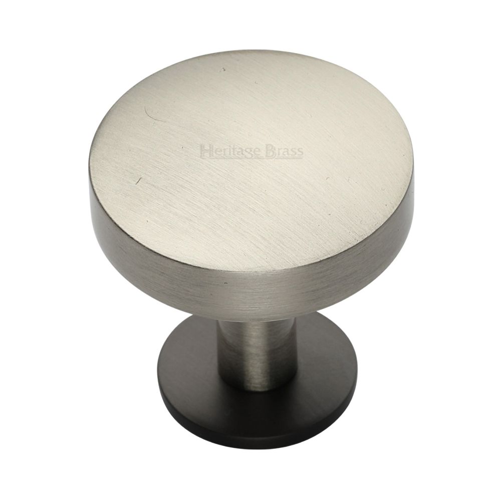 High quality image of Heritage Brass - Cabinet Knob Domed Disc Design with Rose 38mm Matt Bronze/Satin | Sku. c3878-38-bsn | Trade Door Handles, Kendal.