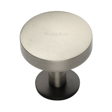 High quality image of Heritage Brass - Cabinet Knob Domed Disc Design with Rose 38mm Matt Bronze/Satin | Sku. c3878-38-bsn | Trade Door Handles, Kendal.