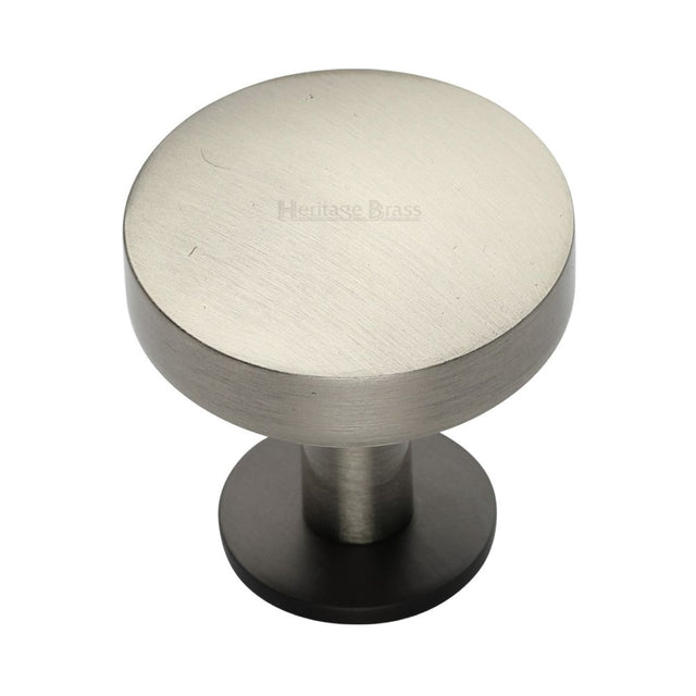 High quality image of Heritage Brass - Cabinet Knob Domed Disc Design with Rose 38mm Matt Bronze/Satin | Sku. c3878-38-bsn | Trade Door Handles, Kendal.