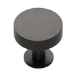 High quality image of Heritage Brass - Cabinet Knob Disc Knurled Design with Rose 38mm Matt Bronze Fin | Sku. c3882-38-mb | Trade Door Handles, Kendal.