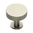 High quality image of Heritage Brass - Cabinet Knob Disc Knurled Design with Rose 38mm Satin Nickel Fin | Sku. c3882-38-sn | Trade Door Handles, Kendal.