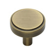 High quality image of Heritage Brass - Cabinet Knob Stepped Disc Design 38mm Antique Brass Finish | Sku. c3952-38-at | Trade Door Handles, Kendal.