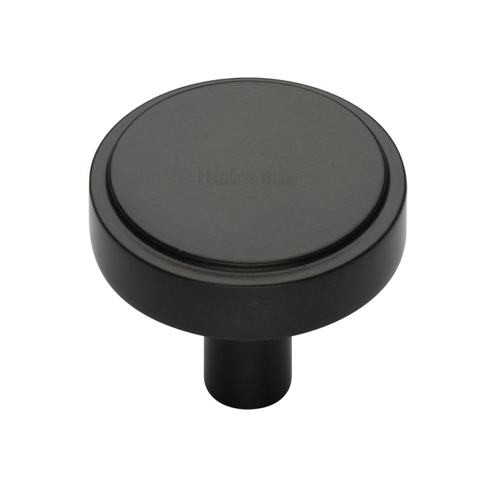High quality image of Heritage Brass - Cabinet Knob Stepped Disc Design 38mm Matt Bronze Finish | Sku. c3952-38-mb | Trade Door Handles, Kendal.