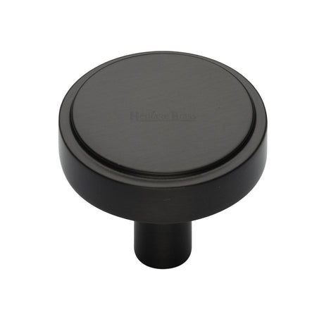 High quality image of Heritage Brass - Cabinet Knob Stepped Disc Design 38mm Matt Bronze Finish | Sku. c3952-38-mb | Trade Door Handles, Kendal.