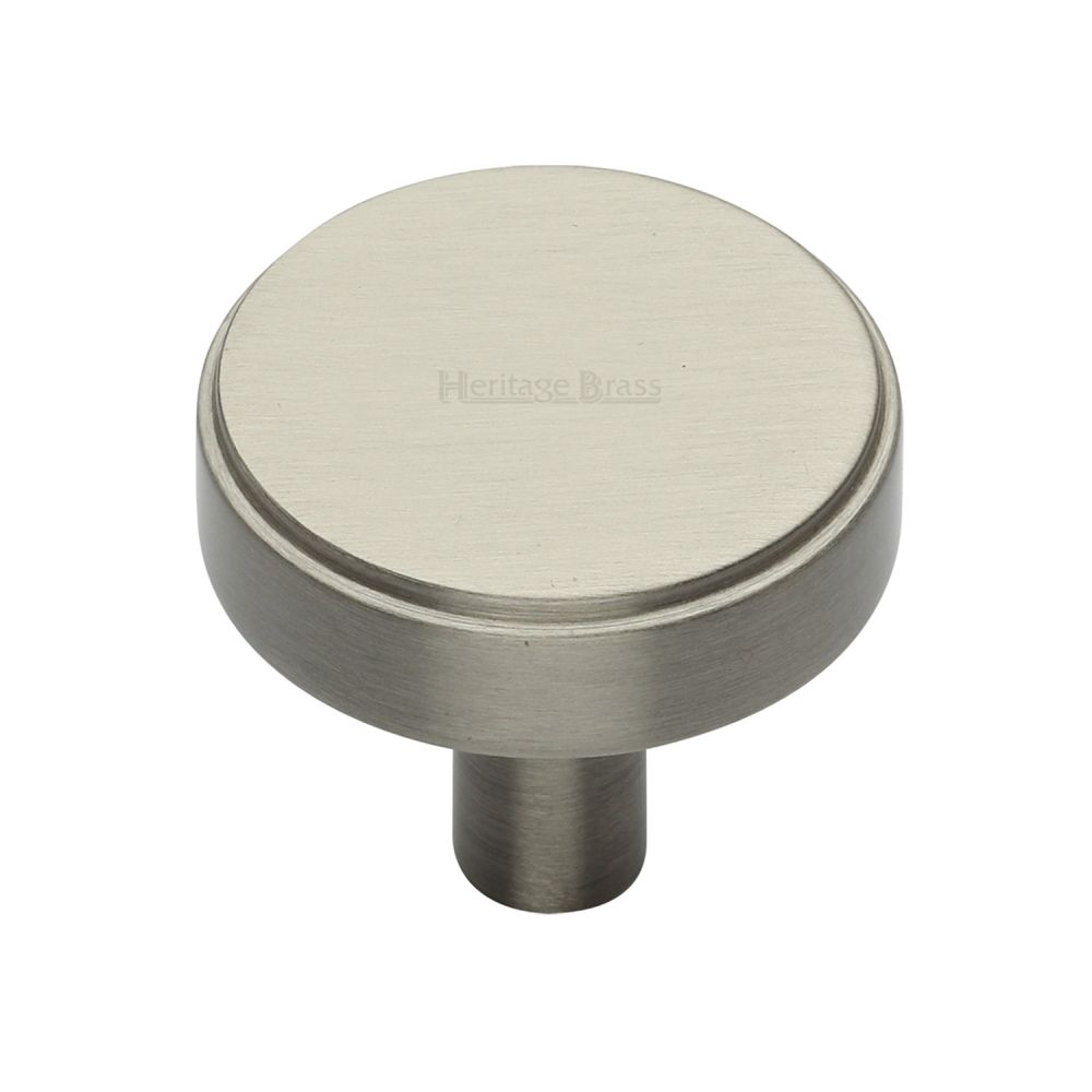 High quality image of Heritage Brass - Cabinet Knob Stepped Disc Design 38mm Satin Nickel Finish | Sku. c3952-38-sn | Trade Door Handles, Kendal.