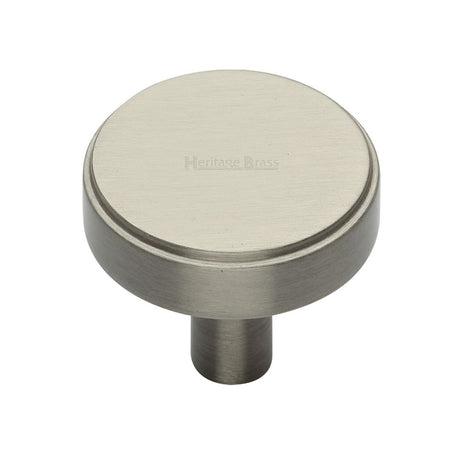 High quality image of Heritage Brass - Cabinet Knob Stepped Disc Design 38mm Satin Nickel Finish | Sku. c3952-38-sn | Trade Door Handles, Kendal.