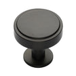 High quality image of Heritage Brass - Cabinet Knob Stepped Disc Design with Rose 38mm Matt Bronze Fin | Sku. c3954-38-mb | Trade Door Handles, Kendal.