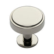 High quality image of Heritage Brass - Cabinet Knob Stepped Disc Design with Rose 38mm Polished Nickel Fin | Sku. c3954-38-pnf | Trade Door Handles, Kendal.