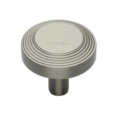 High quality image of Heritage Brass - Cabinet Knob Ridge Design 38mm Satin Nickel Finish | Sku. c3956-38-sn | Trade Door Handles, Kendal.