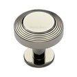 High quality image of Heritage Brass - Cabinet Knob Ridge Design with Rose 38mm Polished Nickel Finish | Sku. c3958-38-pnf | Trade Door Handles, Kendal.